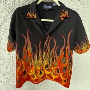 Y2k mens flames t shirt